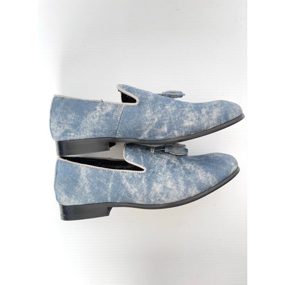 Burju Jungle Rose Denim Tassel Loafers Women’s Size 7 EU 39 Casual Slip On - Picture 4 of 8